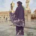 Telekung Travel Satin Printed (Awning Moss Crepe Berdagu) in TRD0118