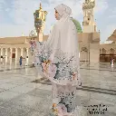 Telekung Travel Satin Printed (Awning Moss Crepe Berdagu) in TRD0124